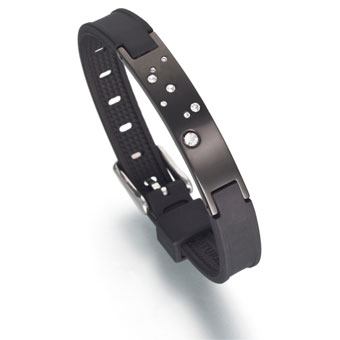 Jupiter black bracelet negative ions are stimulating the overall well-being, trendy Ion Energizer Magnetic bio health plus bracelets made of specially processed soft silicon rubber titanium tourmaline and ceramic characteristics attract Negative Ions to your body to help achieve enhanced ion balance 