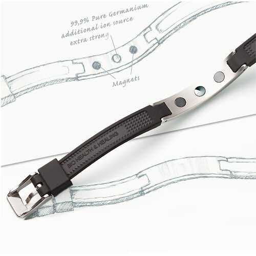 Lunavit Bracelet Classic,alternativ Therapies,specially processed soft silicon,Minus-Ions Therapy,Infrared Therapy,Magnet-Therapy,Germanium-Therapy