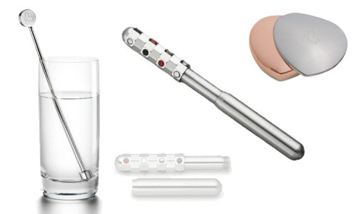 Akupressur Massageroller handlichen Taschenformat, Magnetwasserstab reinem Titan kraftvollen Magnet, Power Heart Duo Herz aus Kupfer und Edelstahl mit integriertem Neodym Magnet, Accessoires verbinden Nützliche mit positiven Effekten